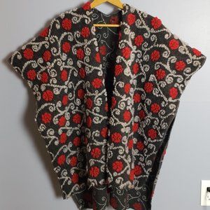 Floral Ruana Shawl